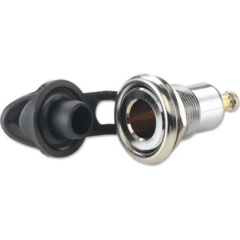 Presa di corrente incasso 12 volt mini ottone cromato barca moto camper auto