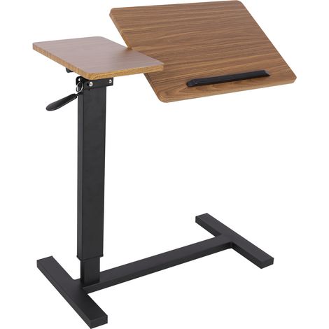 Overbed Table Height Angle Adjustable Desktop Bed Side Table with Wheels (1/5)