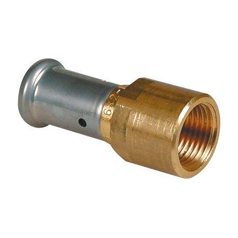 Manchon laiton droit multicouche à visser Henco - Femelle 1/2' - Diamètre 16 mm