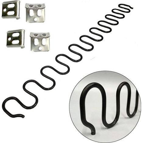 Ressorts de rechange pour canapé 2 pièces de 60cm avec 8 clips en S, 4,0 fils de diamètre Kit de réparation de ressorts de canapé pour siège de décoration intérieure de meubles, automobile