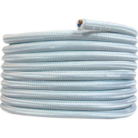 Câble électrique tissu bleu pastel, long. 3m, diam. 6.2mm  - Tibelec (1/5)