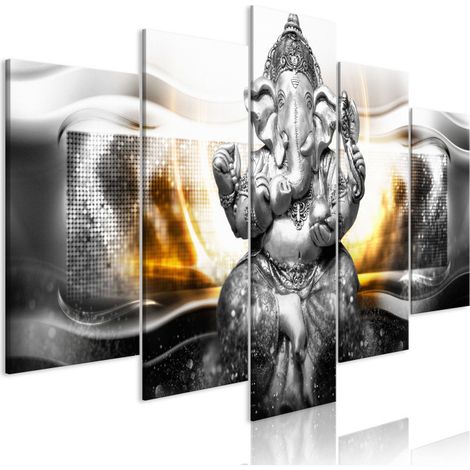 Tableau 5 Panneaux "Buddha Style Silver Wide" 100 x 200 cm (1/2)