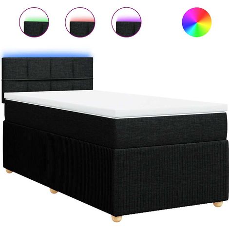 Maison Exclusive - Boxspringbett mit Matratze Schwarz 80x200 cm S
