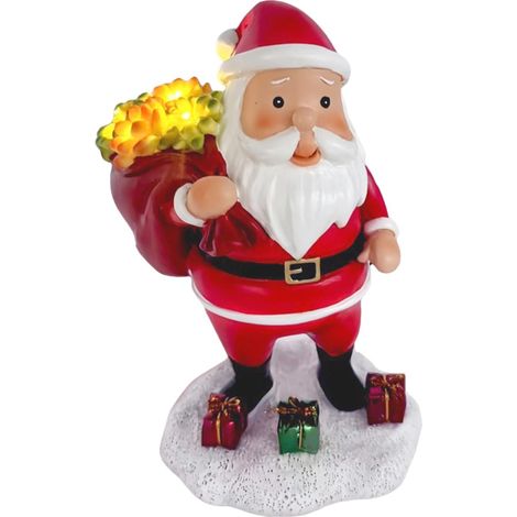 Statue De Père Noël Pour Intérieur,Décoration De Noël Avec Éclairage,Sculpt (1/5)