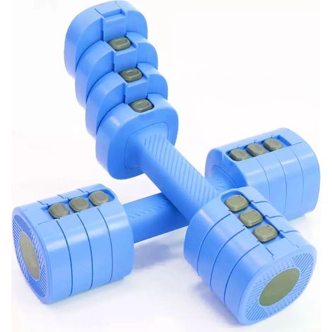 Set Manubri Regolabili Set 2 Pesi da 1 a 2,5 Kg Azzurro (1/5)