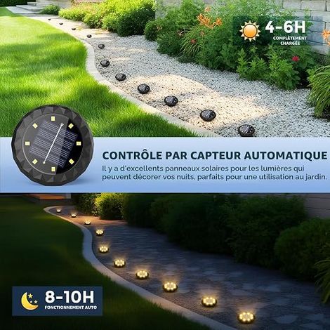 Solpex lampes solaires de jardin chemin, allée, piscine, jardin, cour - Blanc (1/4)
