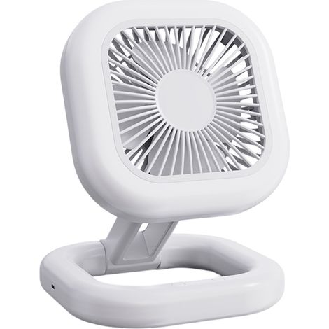 1 Ventilateur de camping, rechargeable USB, lanterne LED pliable, 3 vitesses, pour tente et urgence (1/5)