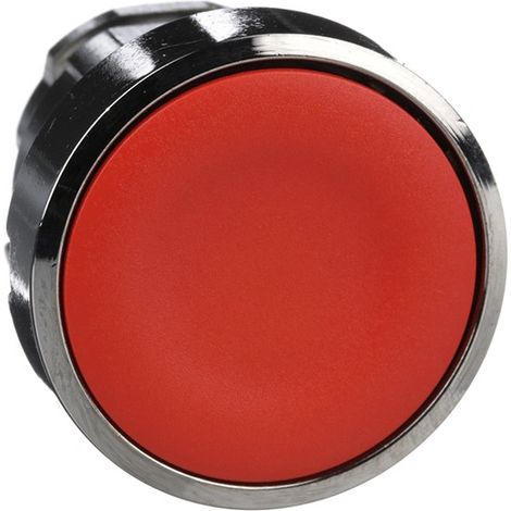 Cabeza pulsador diámetro 22 rasante sin placa rojo embellecedor metálico
