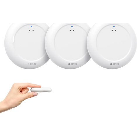 Détecteur de Fuite d’Eau, Base SBS50 Requise, SWS0A, Lot de 3 Format Ultra-Fin, Étanchéité IP67 et Détection dès 0,3 mm pour Cuisine, Salle de Bain ou sous-Sol (1/5)