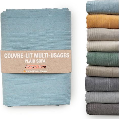 Couvre-lit Multi-Usages Plaid Canape Couvre-Lits Blancs, Housse de Canapé Résistant et de Qualité Fabriqué en Espagne. Couvre-lit 150 Moderne (Bleu, 180 x 280 cm) (1/5)