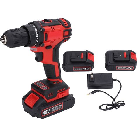 Perceuse à percussion sans fil 48V rechargeable puissante, mandrin électrique, prise US 100-240V, outil bricolage à main, kit perceuse-visseuse portable (1/5)