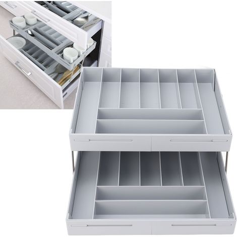 [Organisateur de bureau extensible] + Organisateur tray multifonctionnel + Design pliable étagé + [Rangement optimisé et durable] (1/5)