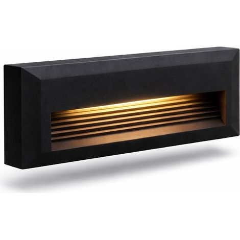 Segnapasso LED Rettangolare 6W IP65 CCT per Esterno Nero bianco Nero (1/5)