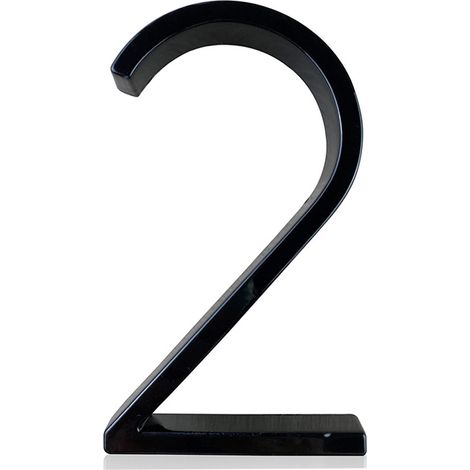 Plaque De Numero De Maison - Flottante - 12 Cm - Alliage De Zinc - Noir - Pour Porte Mur Bois - Lot De 2