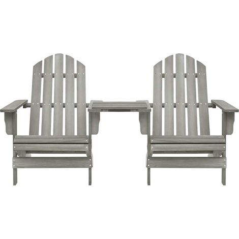 Maison Exclusive - Sedie da Giardino Adirondack con Tavolino in Legno Abete Grigio (1/5)