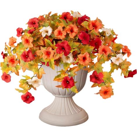Fleurs artificielles suspendues avec panier – Résistantes aux UV – pour porche ou terrasse – 1 pièce C (1/5)