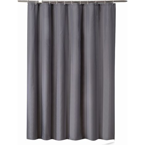 80 cm breit x 180 cm lang, dunkelgrauer Duschvorhang, wasserdichte Duschvorhang-Einlage, Badvorhang mit Kunststoff-Duschvorhangringen (1/5)