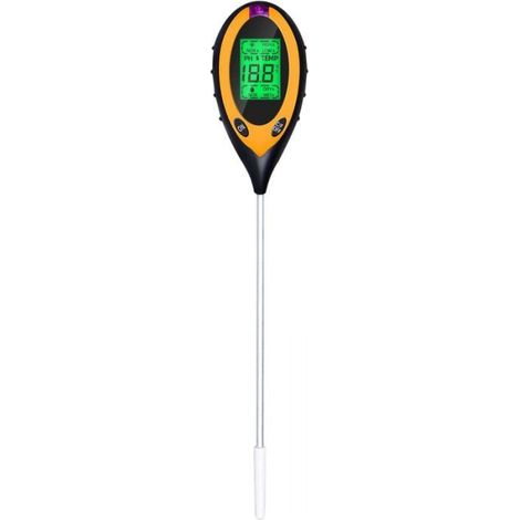 Soil PH Meter, 4-in-1 Soil Moisture/Light/pH/Temperature Tester Gardening Tool Kits for Yard, Battery Included