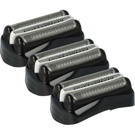 Lot de 3 têtes de rasage de rechange noires pour rasoirs électriques Braun 32B et 32S