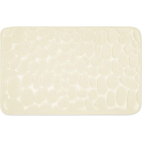 WOHNDIRECT Alfombra de baño de espuma viscoelástica LONDON - 1 unidad 50x80 cm, crema