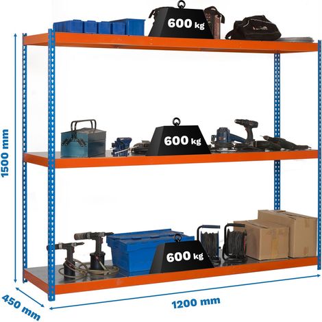 Simonrack Simonforte 1204-3 Regal ohne Schrauben Blau Orange