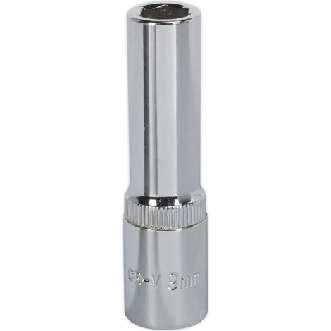 Sealey SP3809D Premier Fully Polished Deep Socket 3/8""Sq Drive 9mm