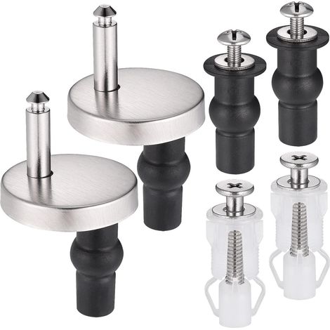 paire - Boulon - Fixation pour trou borgne - Charnière de siège de toilette - Type 3 Universel - Charnière en acier inoxydable et bouchon en nylon - T (1/5)