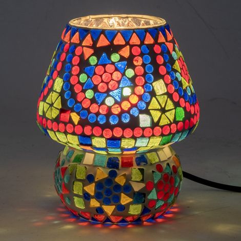 Mosaik-Tischlampe im Ethno-Stil für die Inneneinrichtung (1/2)