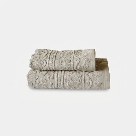 Coppia asciugamani in spugna jacquard bagno Brio - Grigio