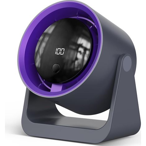Ventilateur de Bureau,Petit Ventilateur Bureau Silencieux à 5 Vitesses,Rotation 360° Écran LED,Minuterie 3/6/9 h,Ventilateur de Table,2000 mAh Ventilateur USB Rechargeable pour Chambre,Bureau,Camping (1/5)