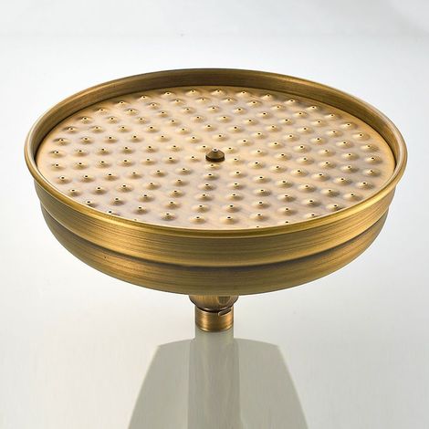 Antique Rond 8 Pouces Pommeau de Douche Accessoires de Salle de Bain Pommeau de Douche de Remplacement Pommeau Douche Large tête de Douche (Standard 1/2 pouce) (1/4)
