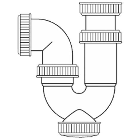 1" 1/2" ausziehbarer gebogener Siphon mit Kette und Stopfen
