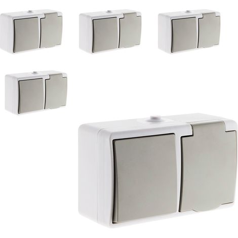 Lot de 5 interrupteurs va et vient 2P+T - Zenitech