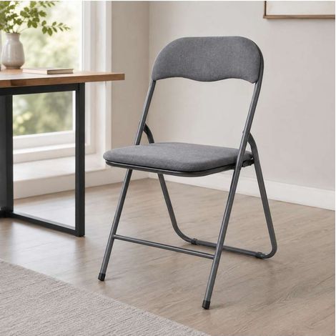 Domo Mea Sedia Pieghevole Velvet Grigio - Confortevole e Salvaspazio (1/3)