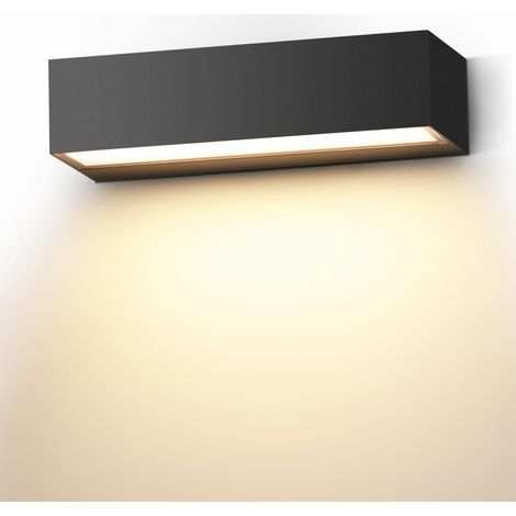 18W Appliques Murales Interieur 30cm Noire Applique Exterieur LED 3000K Blanc Chaud Etanche IP65 Appliques Interieur (1/5)