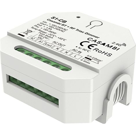 Variateur Casambi TRIAC 1 Canal SKYDANCE S1-CB compatible avec Télécommande RF et Bouton-poussoir 360 W (1/5)