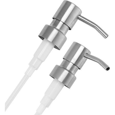 Pompe de Rechange pour Distributeur de Savon Liquide - Acier Inoxydable, Inox à finition brossée, 2 pièces, 26.5-27mm