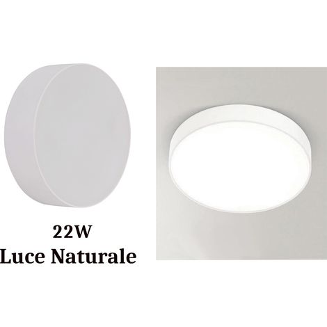 Plafoniera LED Moderno Bianco 22W Luce Naturale Lampada Interno Parete Rotondo (1/5)