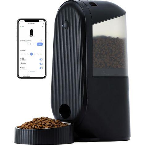 Distributeur Croquettes Chat Automatique,2,5G WiFi 4L Distributeur Croquettes Chien et Chat