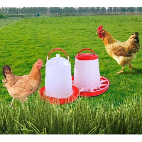 Set bestehend aus einem 3-kg-Futtertrog und einem 3-l-Wasserbehälter für Hühner und Geflügel,
