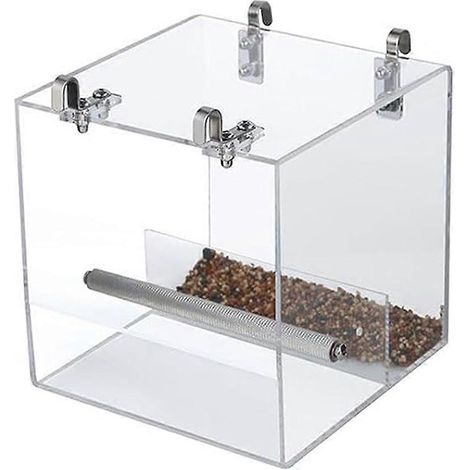Automatischer, auslaufsicherer Futterautomat für Vogelkäfige, aus Acryl, für Papageien. (1/5)