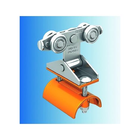 Mantion – Chariot pour système de manutention aérienne à câble 2432P – 4 galets nylon – Charge max 25 kg – Compatible câbles 45 x 20 mm