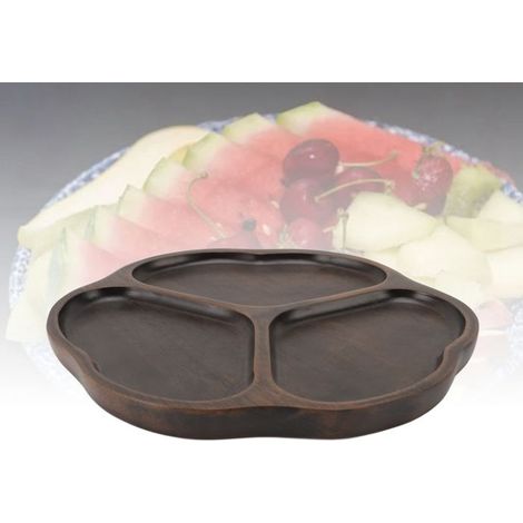 BelleRise - Plateau en bois divisé – 26 cm – Snacks & fruits – Décoration table (1/5)