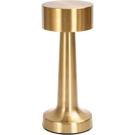 Kabellose 3-W-LED-Tischleuchte – Bis zu 24 Stunden Akkulaufzeit – 3-stufiger Touch-Dimmer – Gehäuse aus Aluminiumlegierung – Goldfarben (1/5)