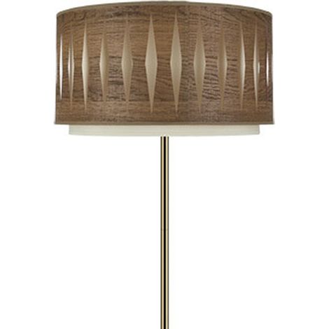 Pie Salon Alexandra 1xe27 Cuero/madera Oscura 162x40x40 Cm (1/2)