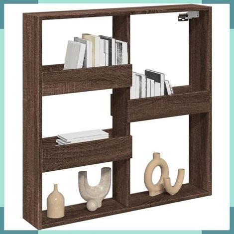 854550 Armoire murale chêne marron 80x15x80 cm bois d'ingénierie (1/5)