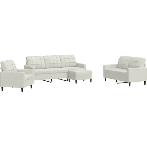 Maison Exclusive - Set di Divani 4 pz con Cuscini Crema in Velluto