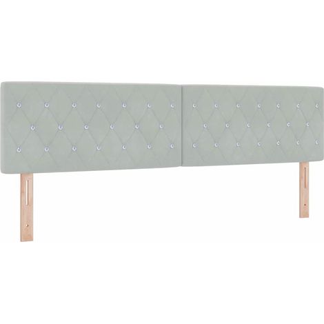 Maison Exclusive - Tête de lit Gris clair 180 cm Velours (1/5)