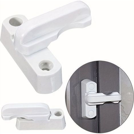 3pc T-lock Plastique Acier Fenêtre Porte Boulon Loquet Boucle, Anti Vol Sécurité Poignée De Tirage Maison, Serrures Domestiques (1/4)