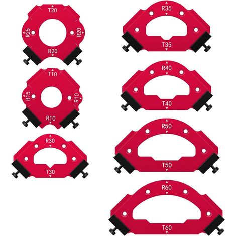 Lot de 7 Gabarits de Défonceuse, 18-en-1 Gabarit de Rayon (1/5)